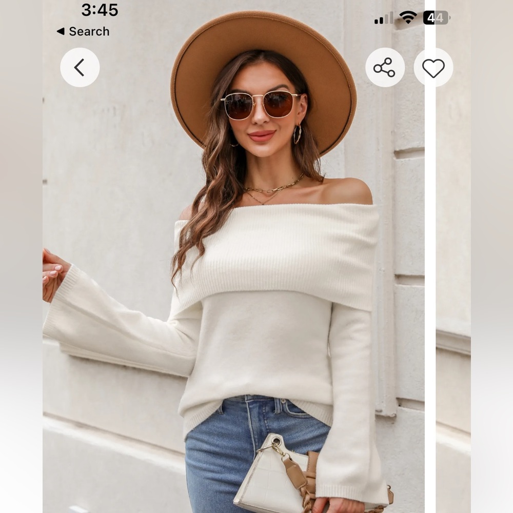 Cupshe- Warm Hugs Foldover Off-the-Shoulder Sweater